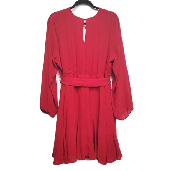 NWT Torrid 1 Red Chiffon Surplice Mini Dress 1X 14 16 - Picture 7 of 12